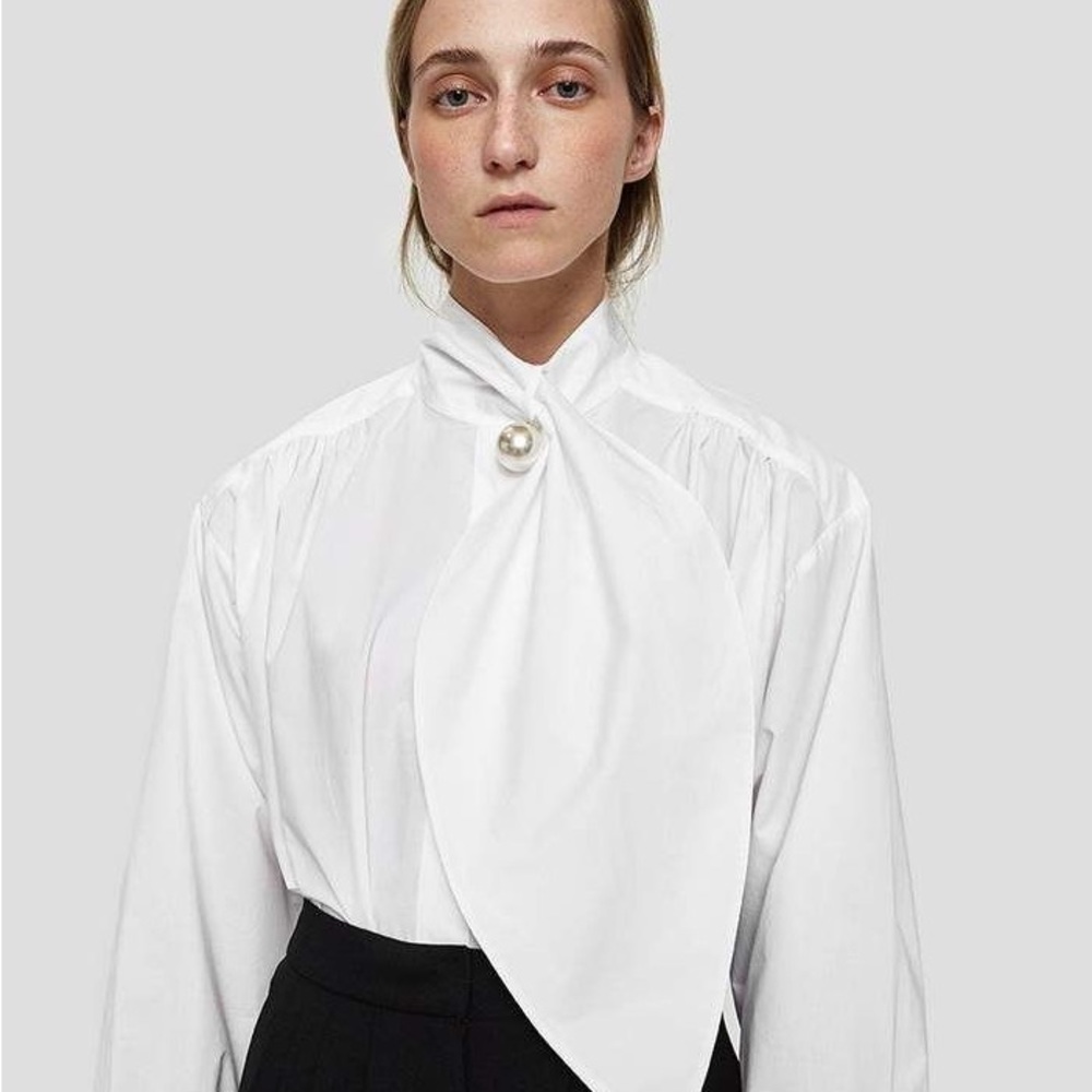 White pearl blouse